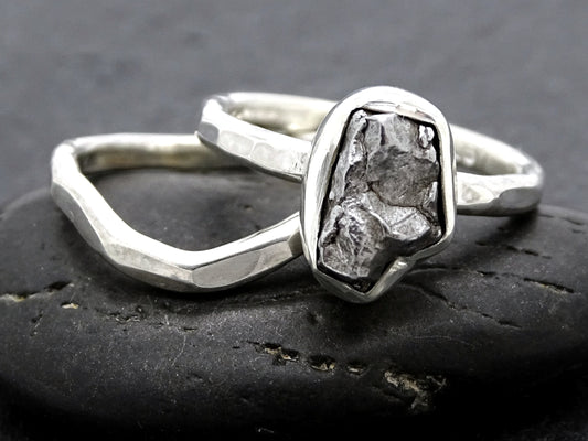 meteorite ring handmade