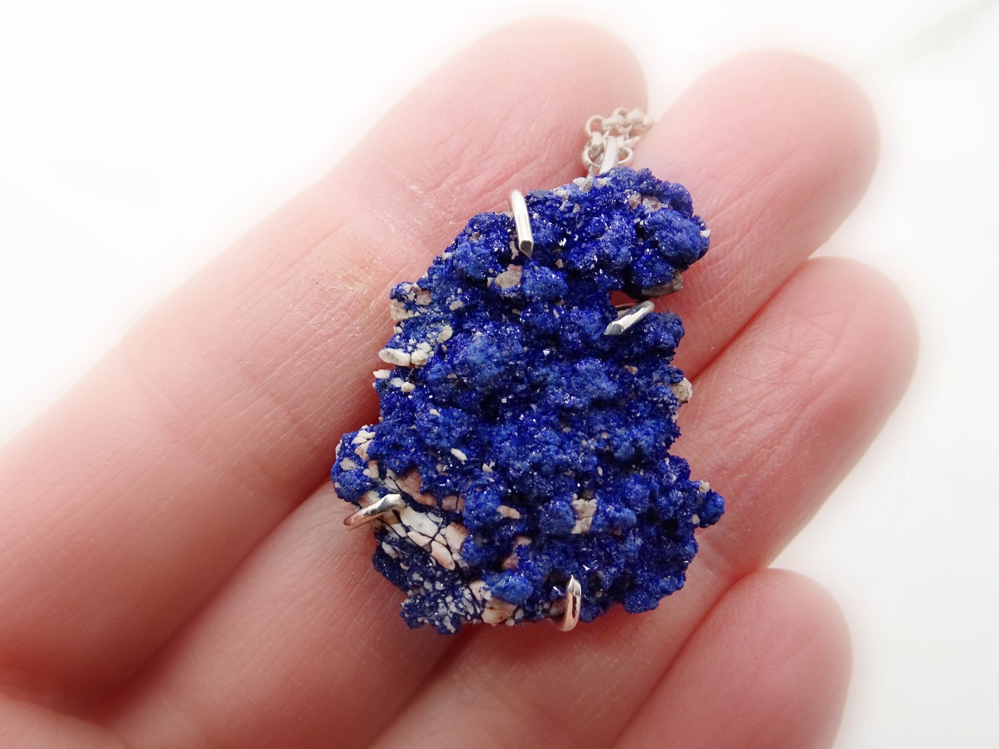 azurite crystal pendant