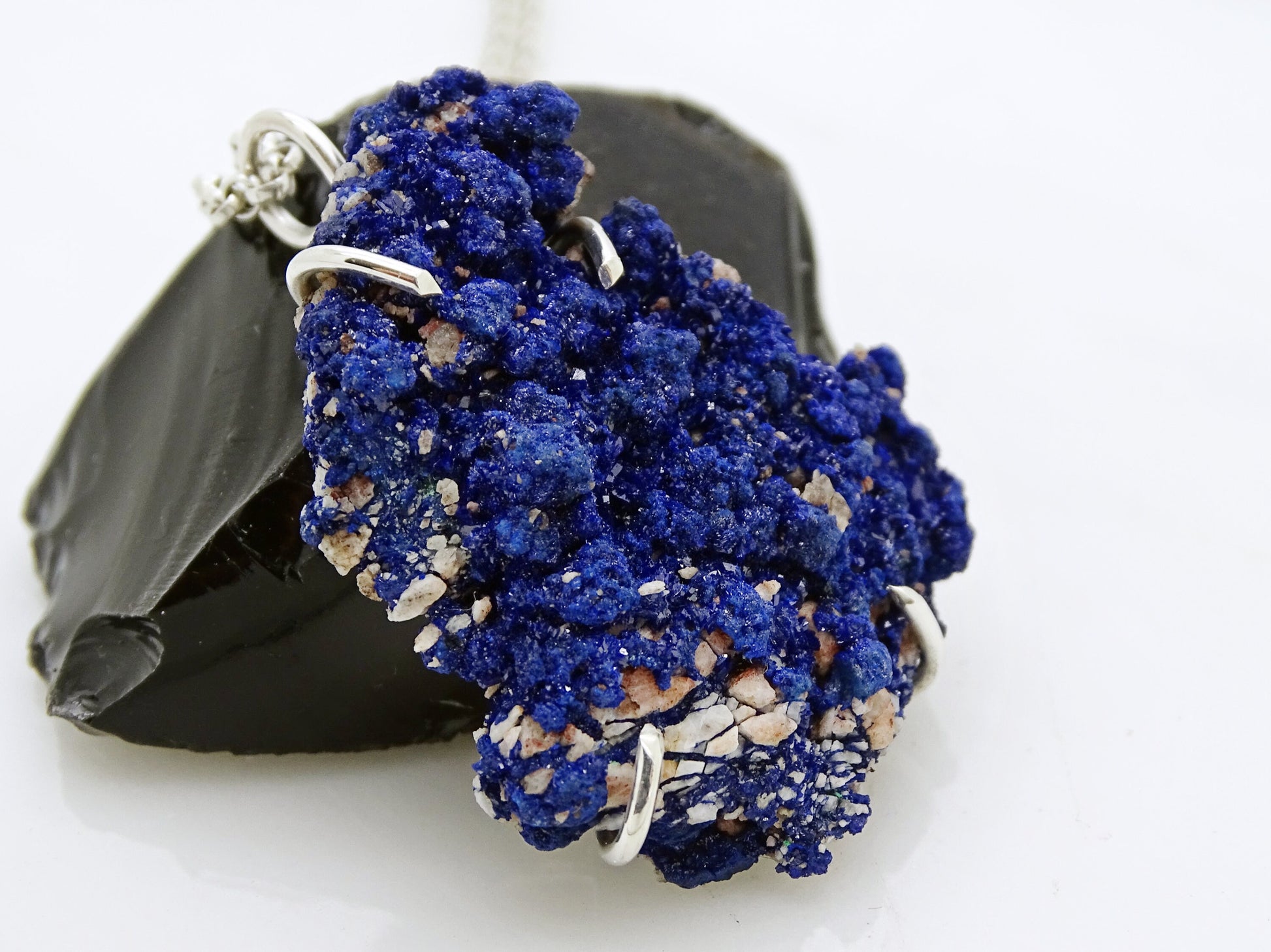 azurite crystal pendant