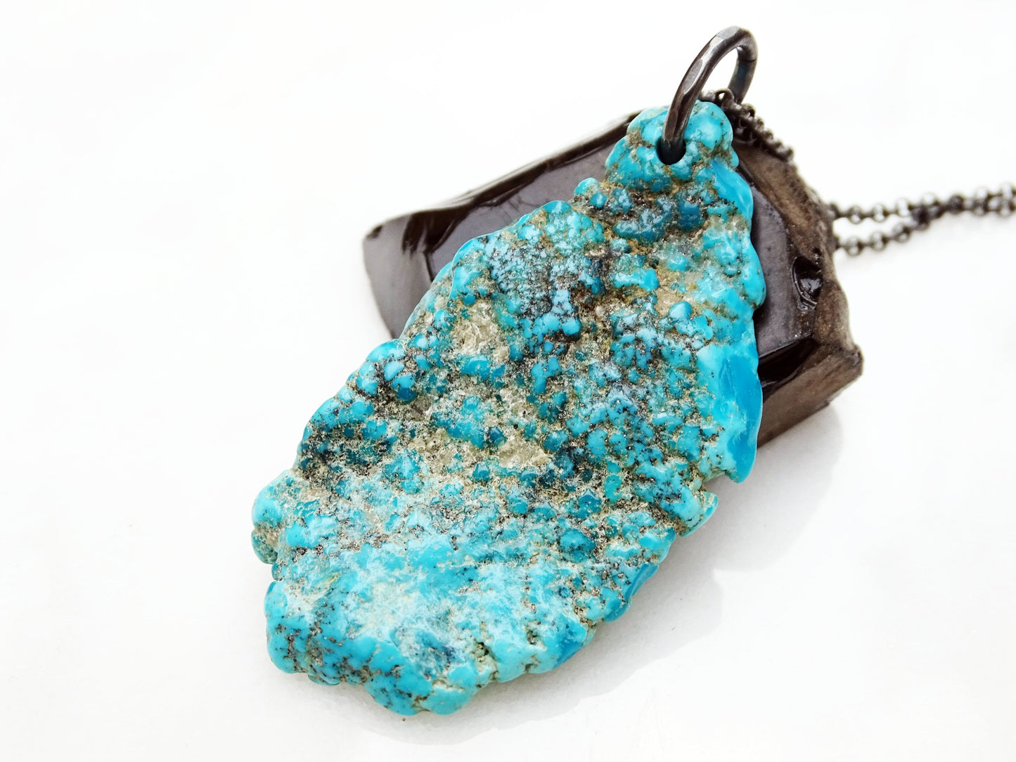 turquoise pendant, uncut turquoise nugget