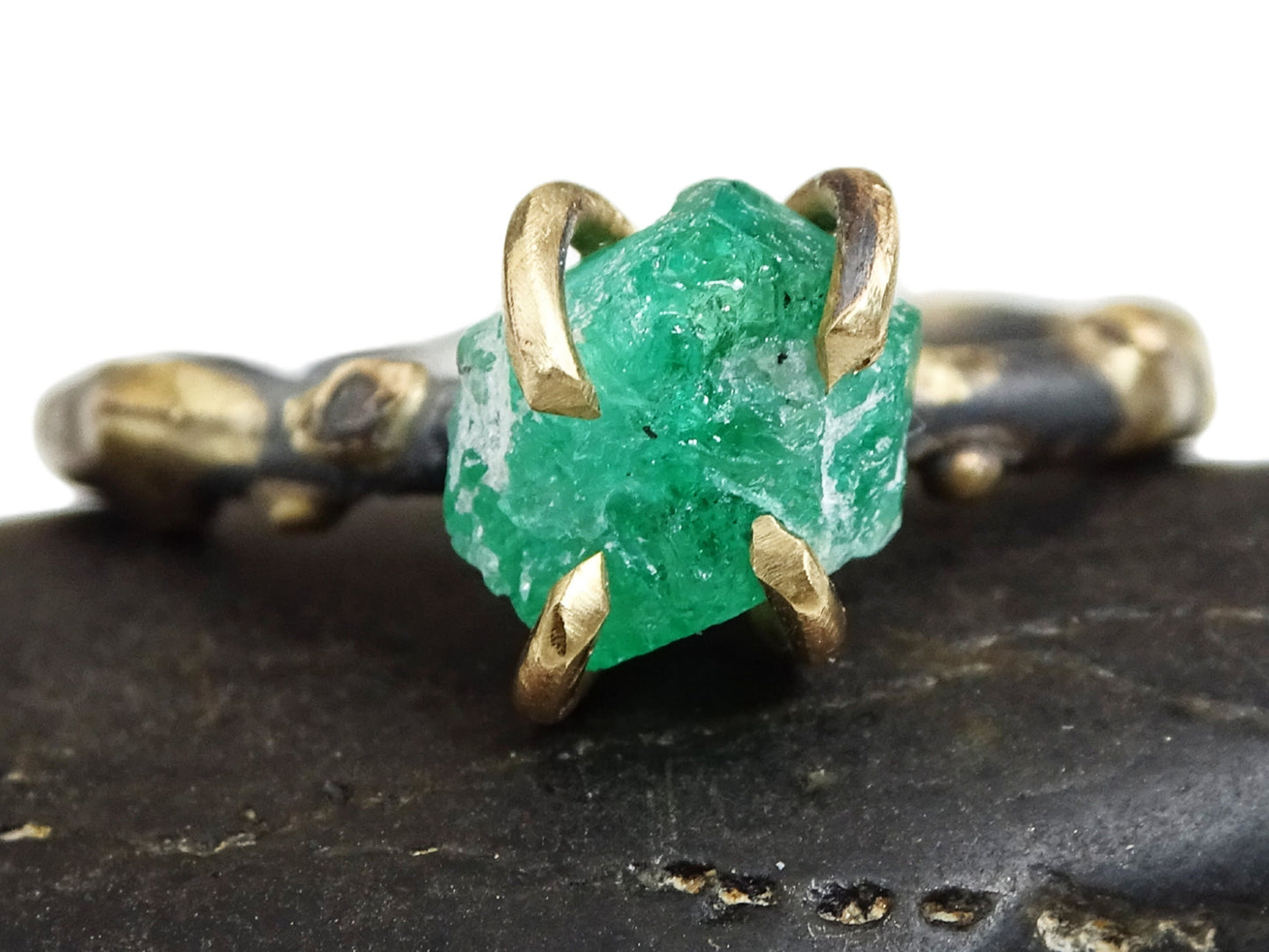 emerald ring set engagement ring set