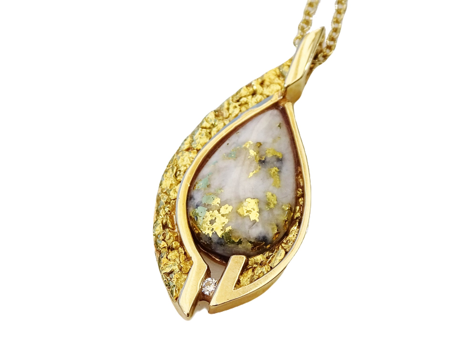 gold in quartz and gold nugget jewelry