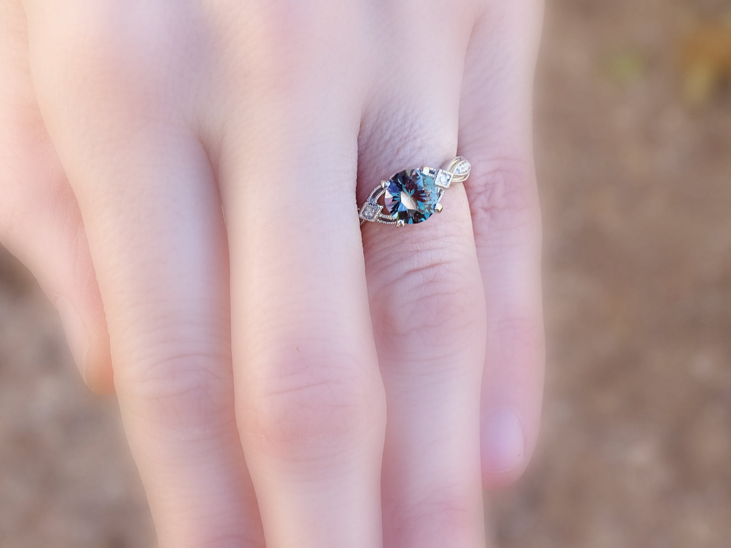 white gold alexandrite ring