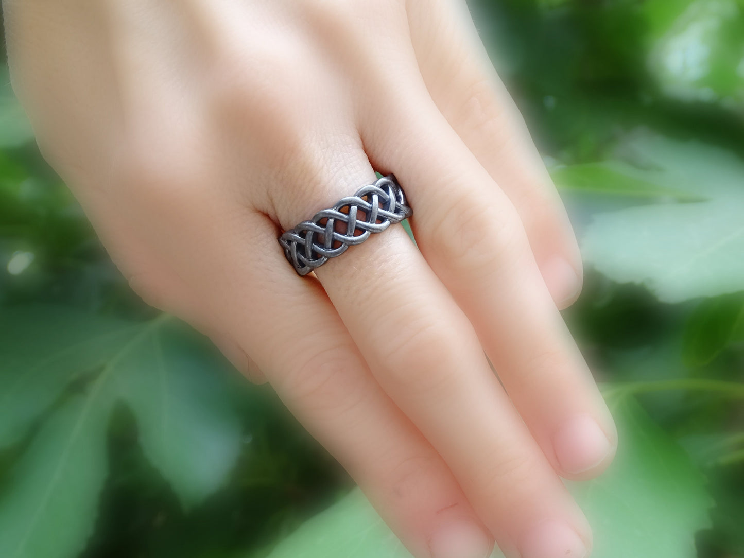 braided style silver ring