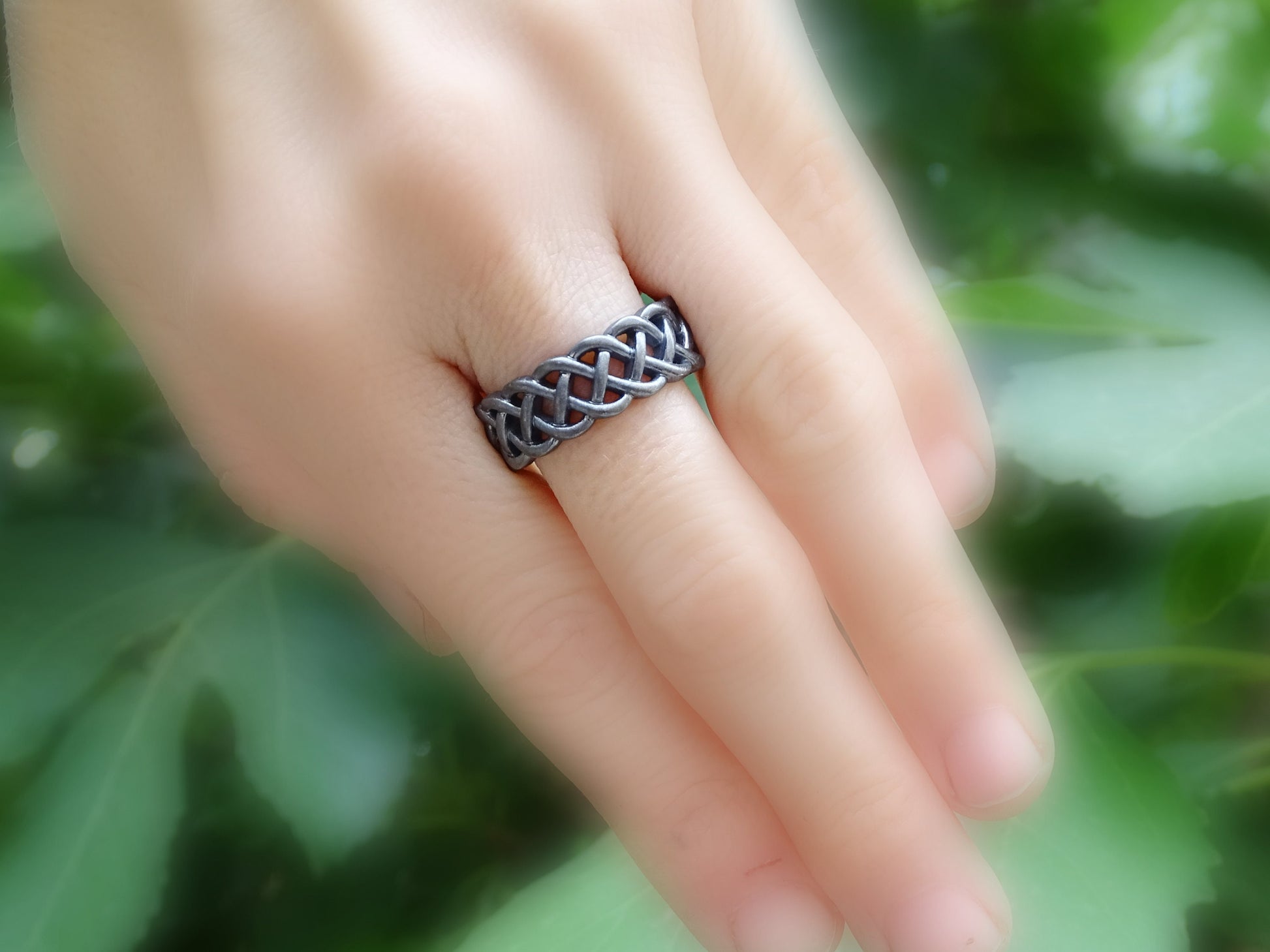 braided style silver ring