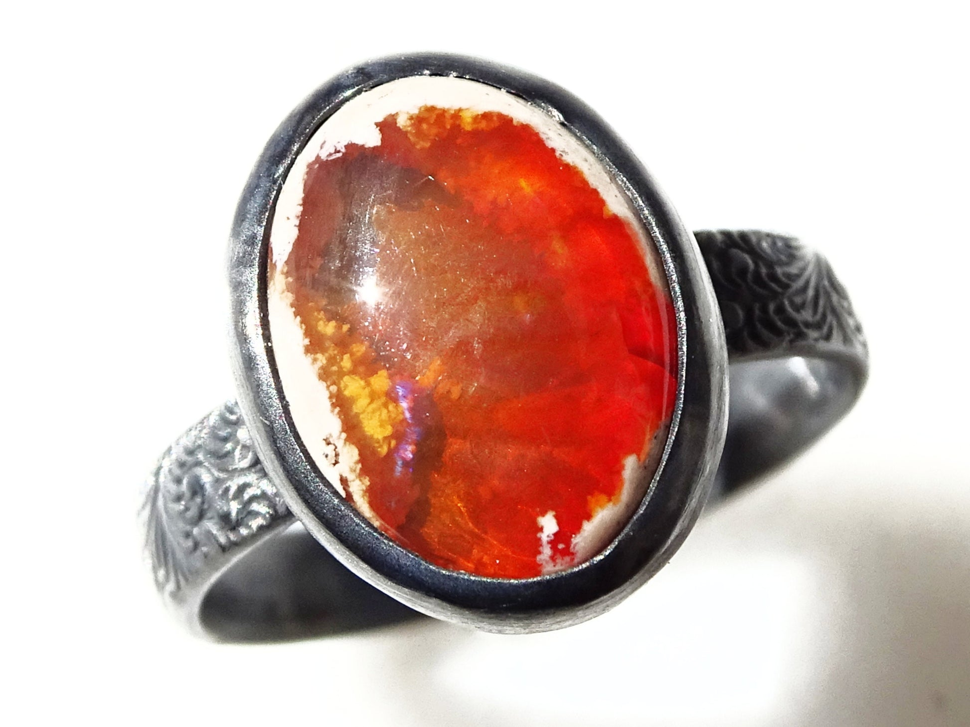 fire opal ring