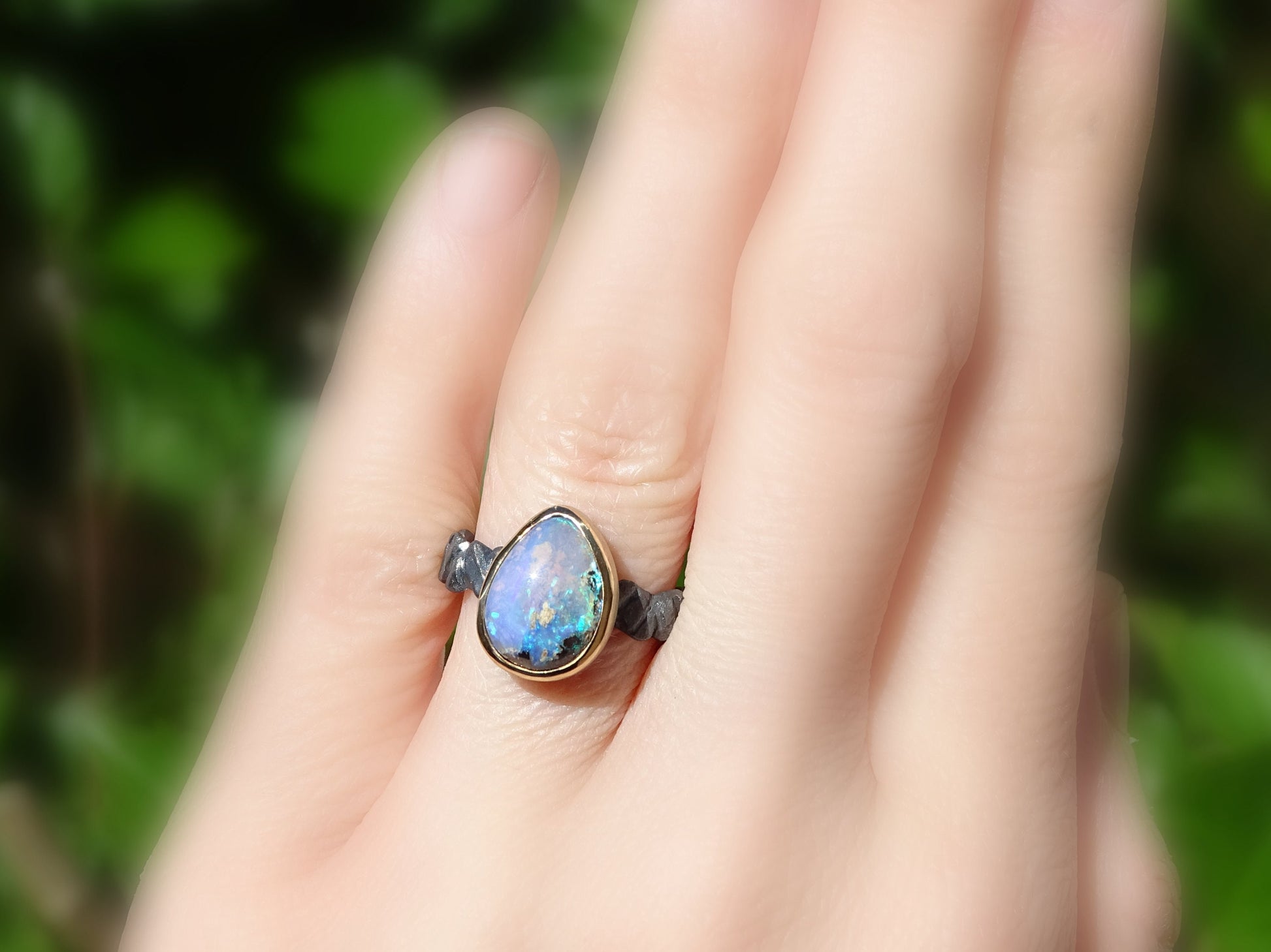unusual opal ring, engagement ring