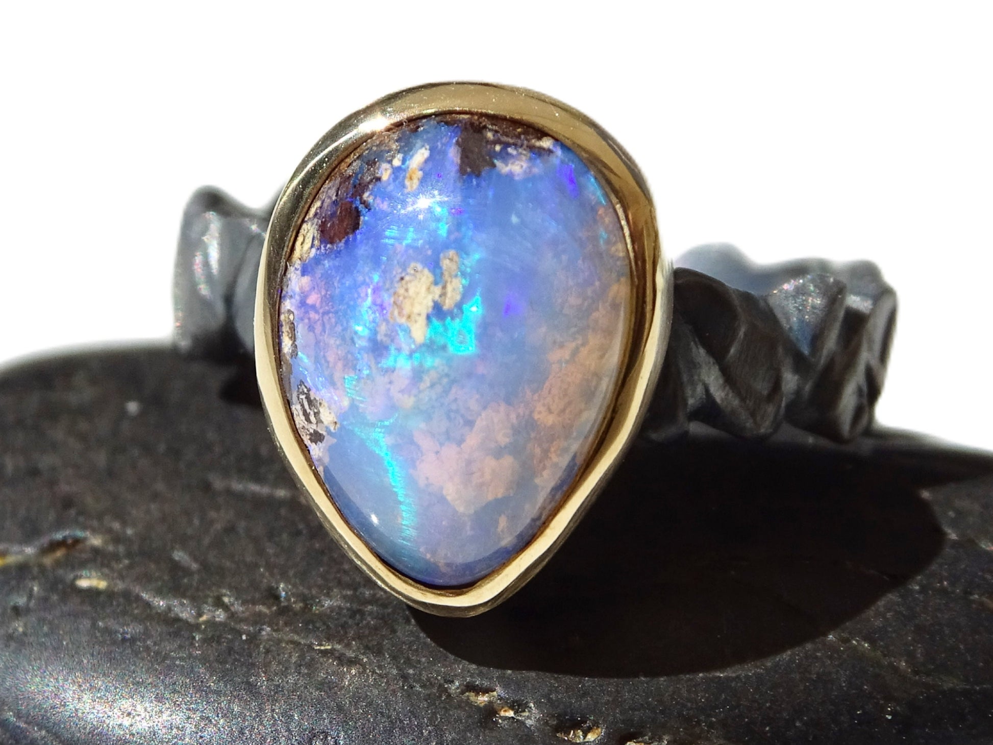 mixed metal opal ring