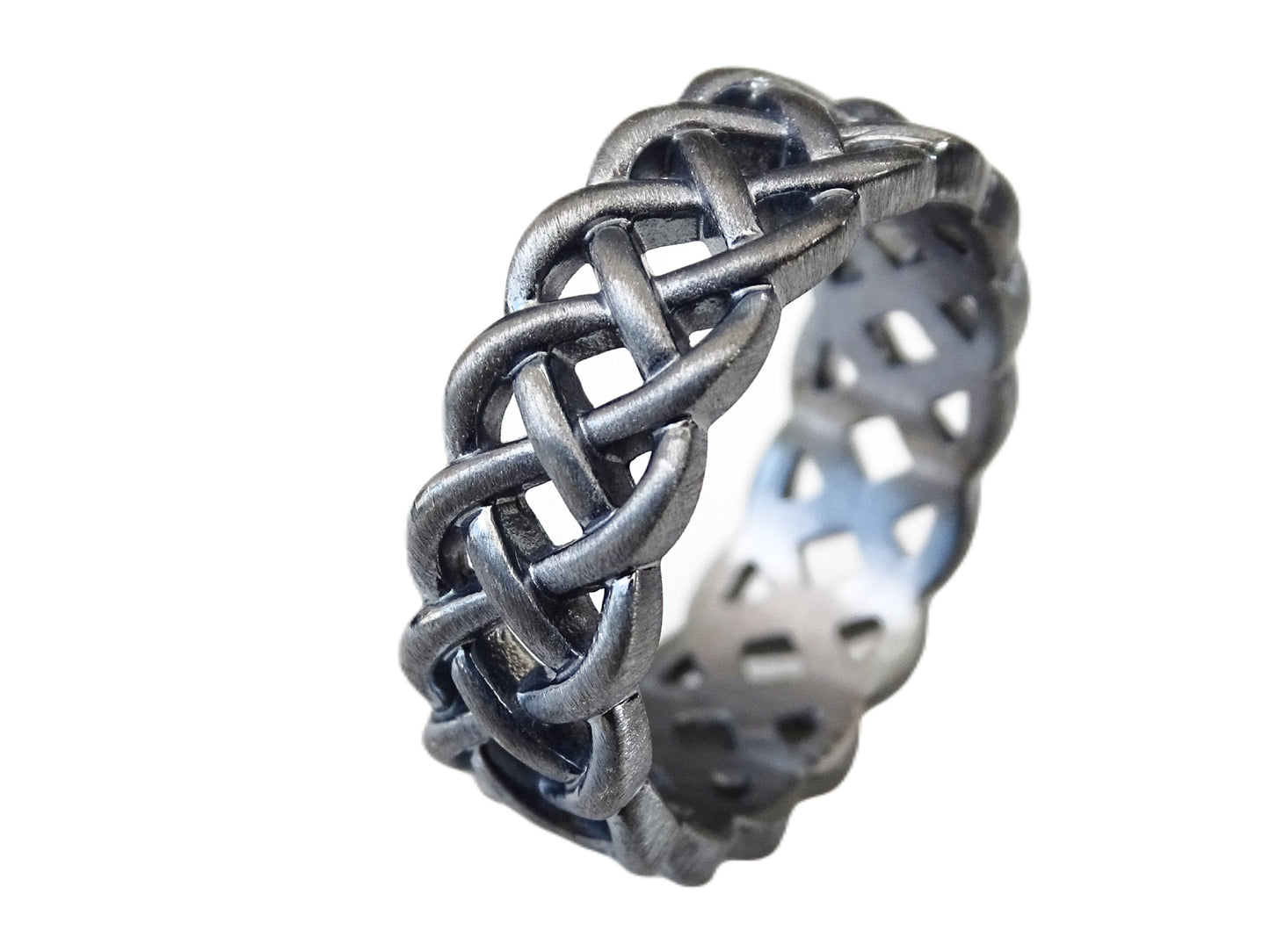 braided style silver ring pierced silver ring