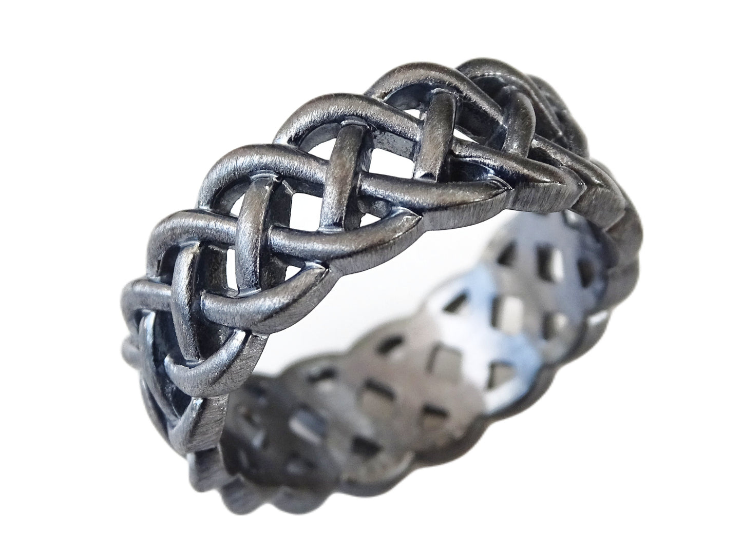 braided style silver ring
