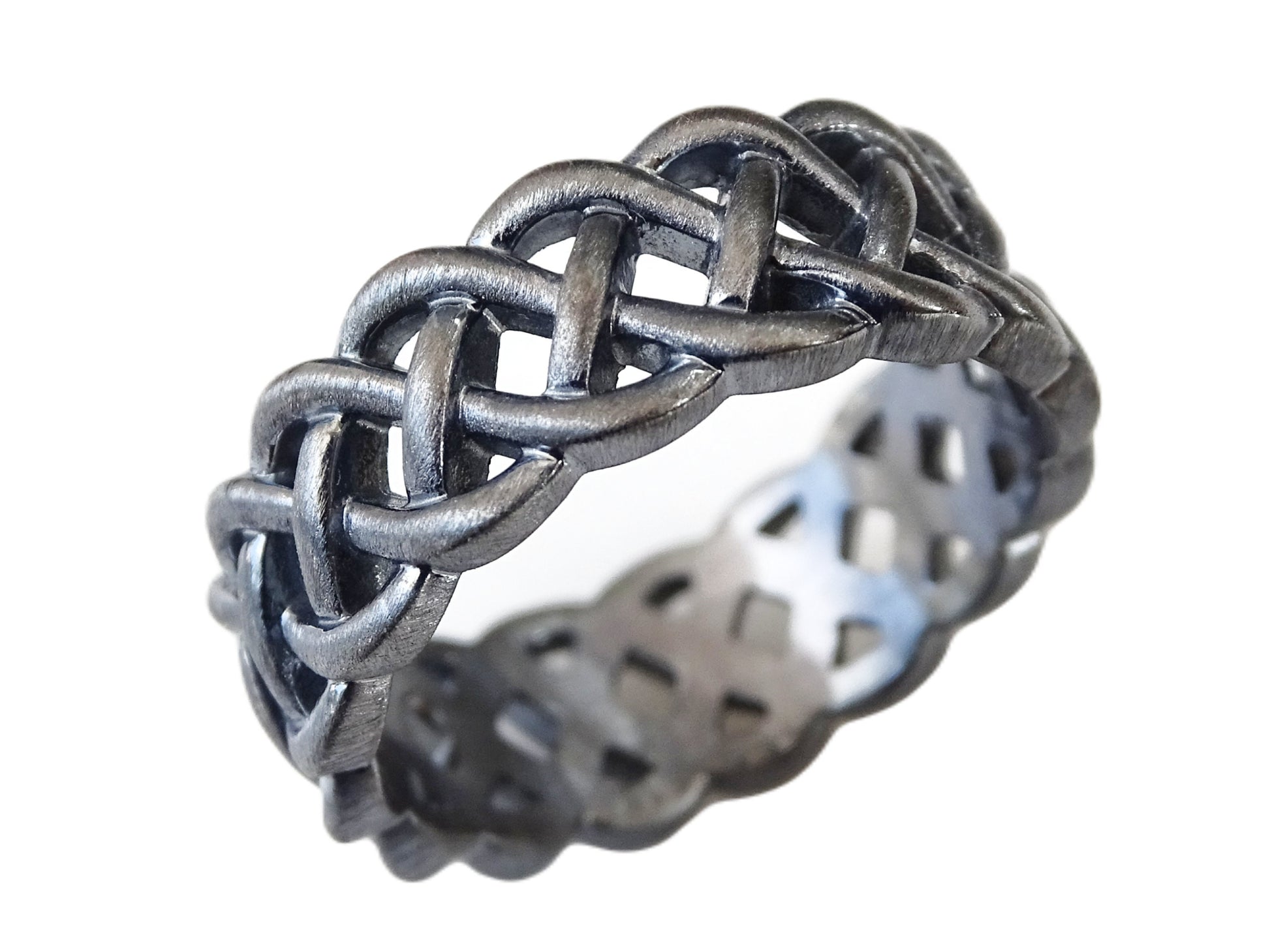 braided style silver ring