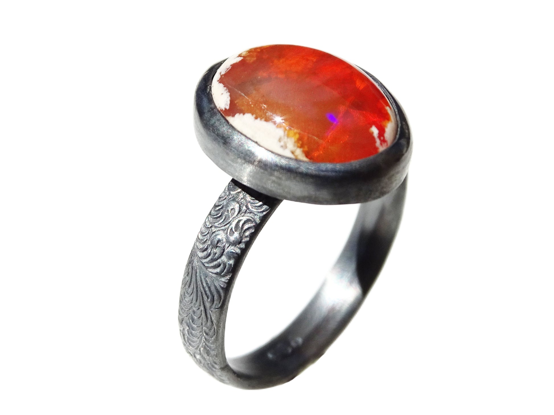 fire opal ring