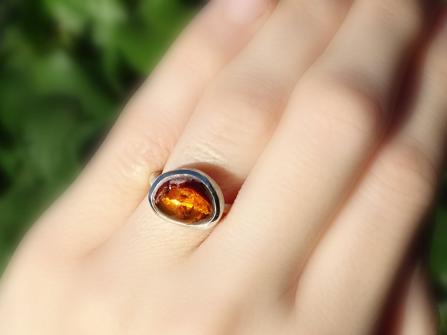 fire opal ring silver, fire opal engagement ring, matrix opal ring, molten silver opal ring, fire opal jewelry, unique gift for her - CrazyAss Jewelry Designs