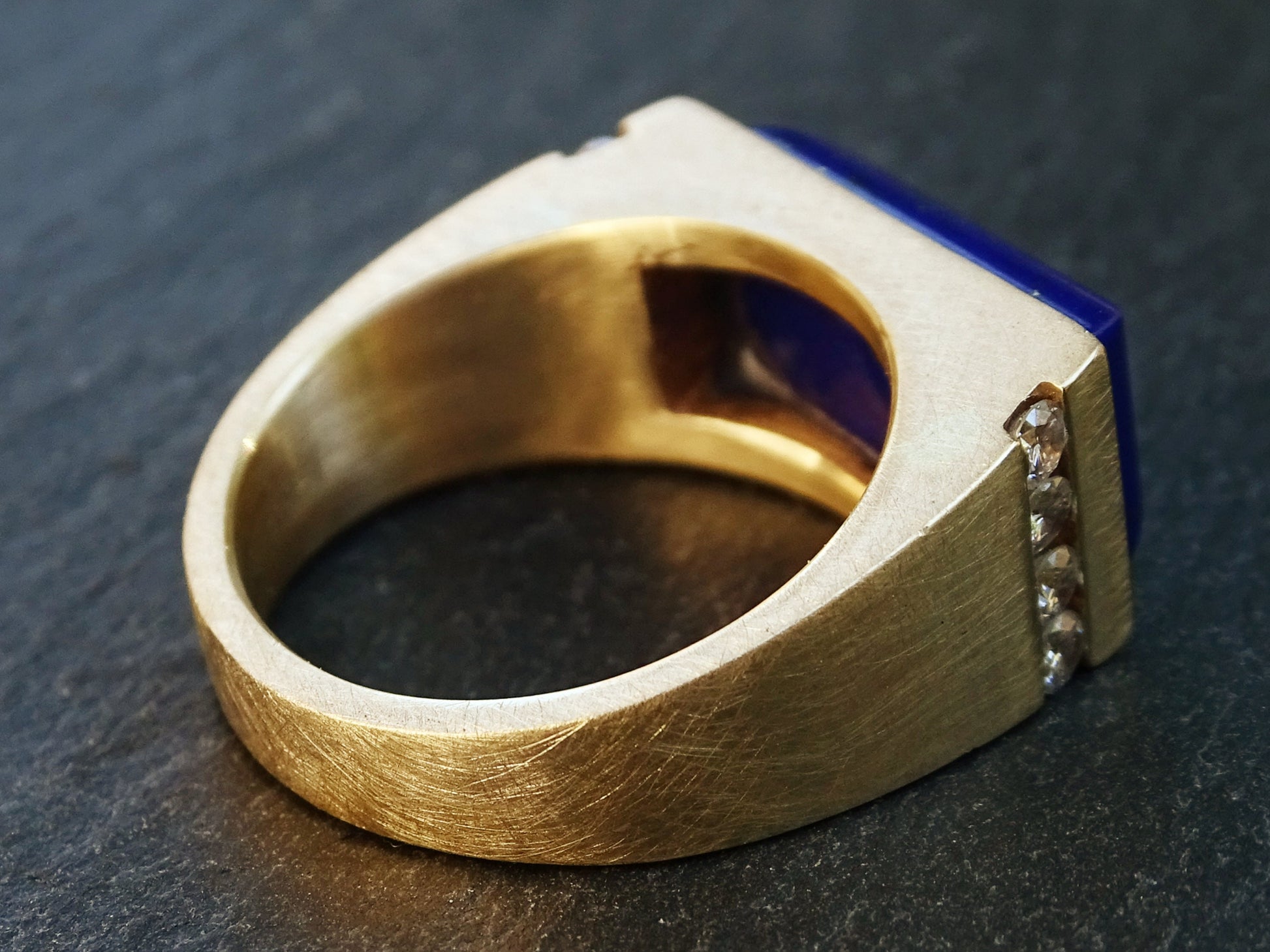 gold lapis lazuli ring