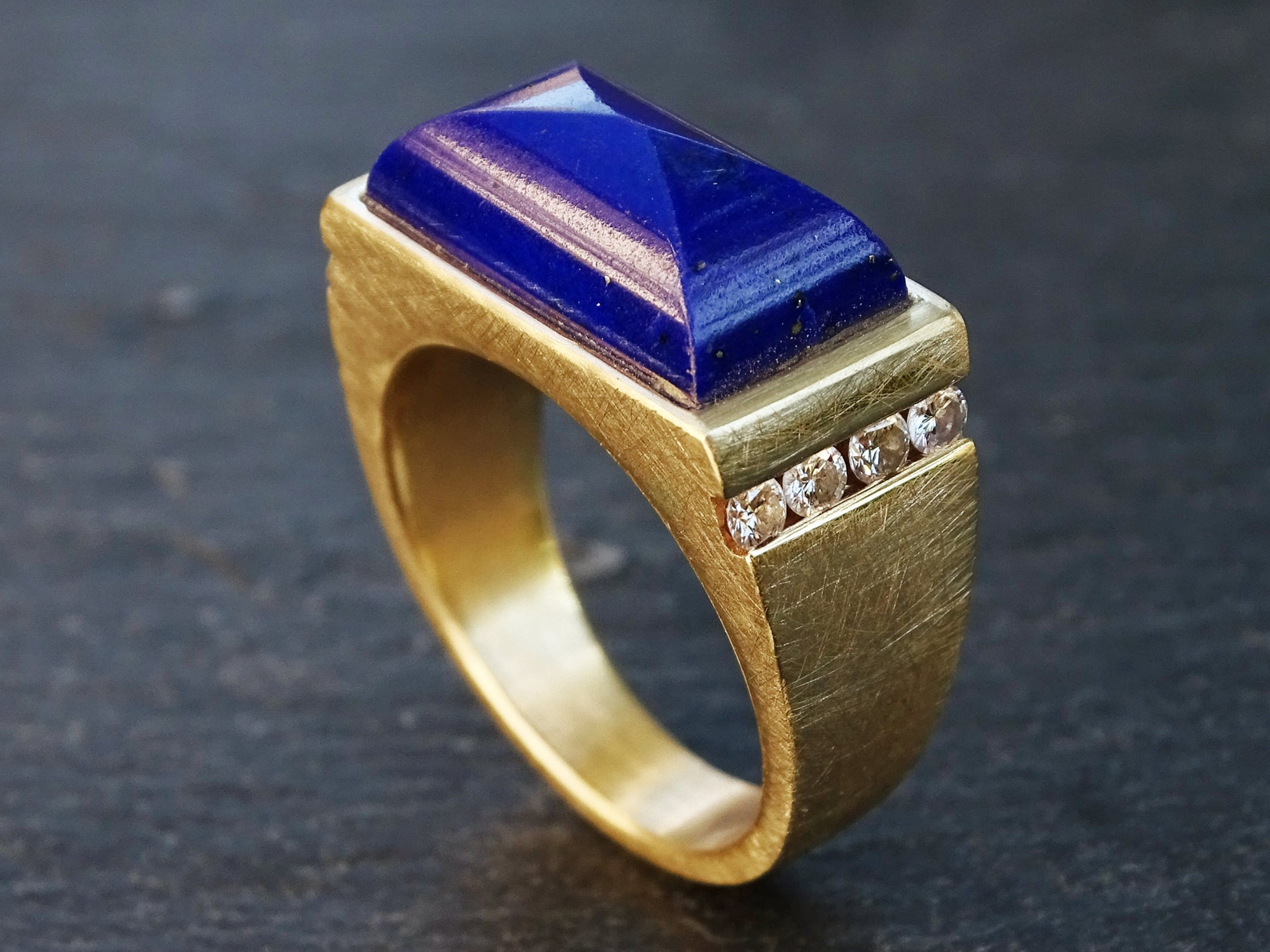 gold lapis lazuli ring
