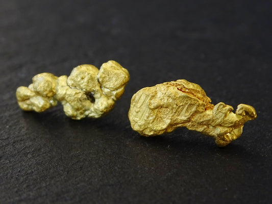 real Alaska gold nugget earrings - gold nugget studs for everyday - CrazyAss Jewelry Designs