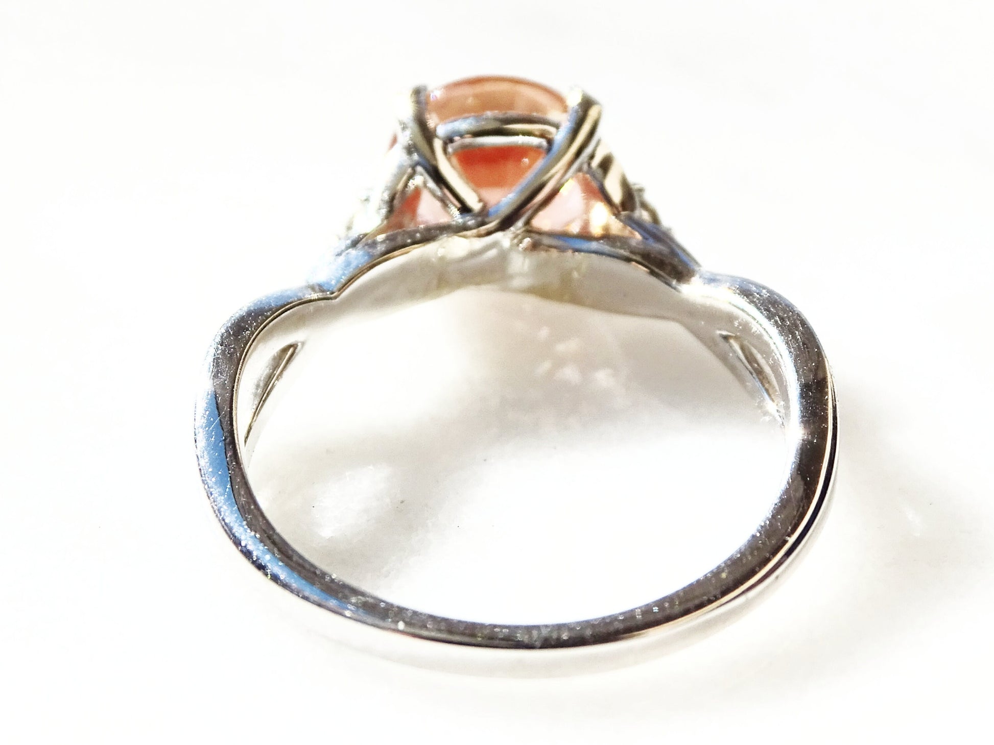 Oregon sunstone ring white gold engagement ring, diamond sunstone ring, schiller sunstone jewelry anniversary gift for her three stone ring - CrazyAss Jewelry Designs