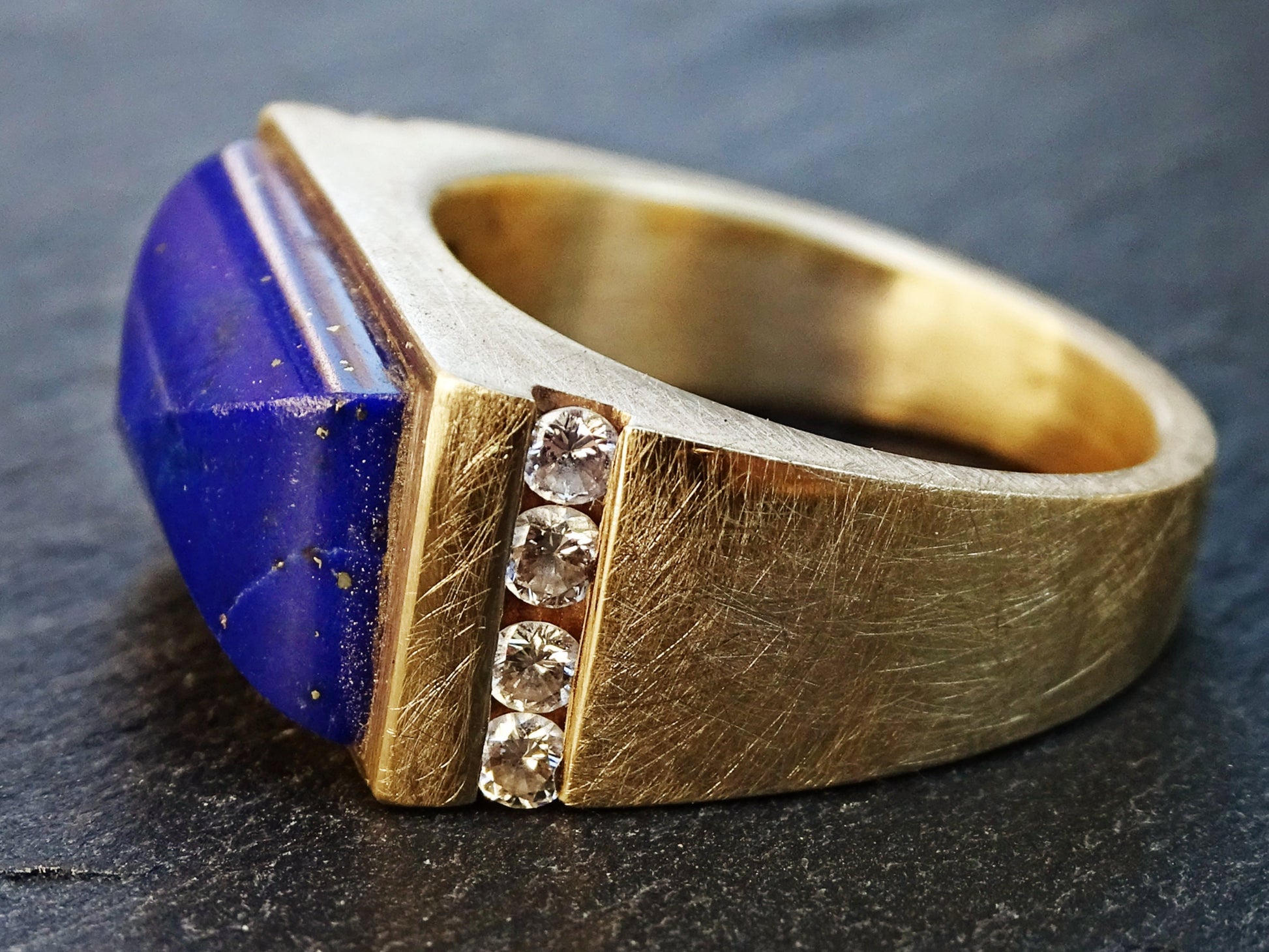 gold lapis lazuli ring
