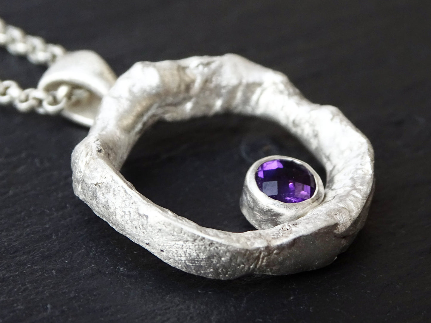 silver amethyst necklace