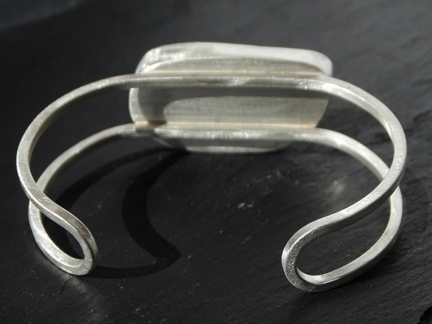 large Australian boulder opal cuff bracelet in sterling silver