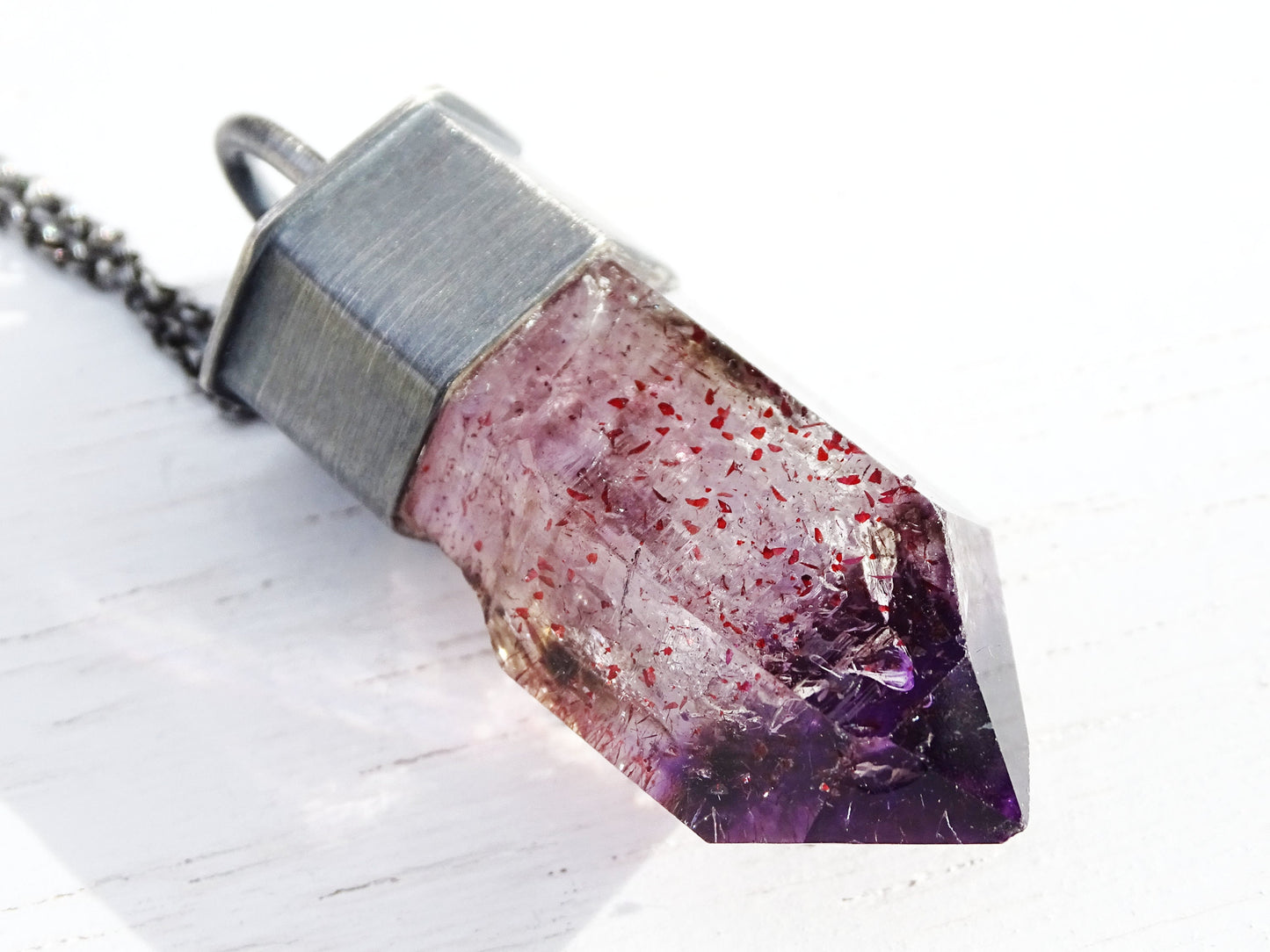 big Brandberg amethyst pendant