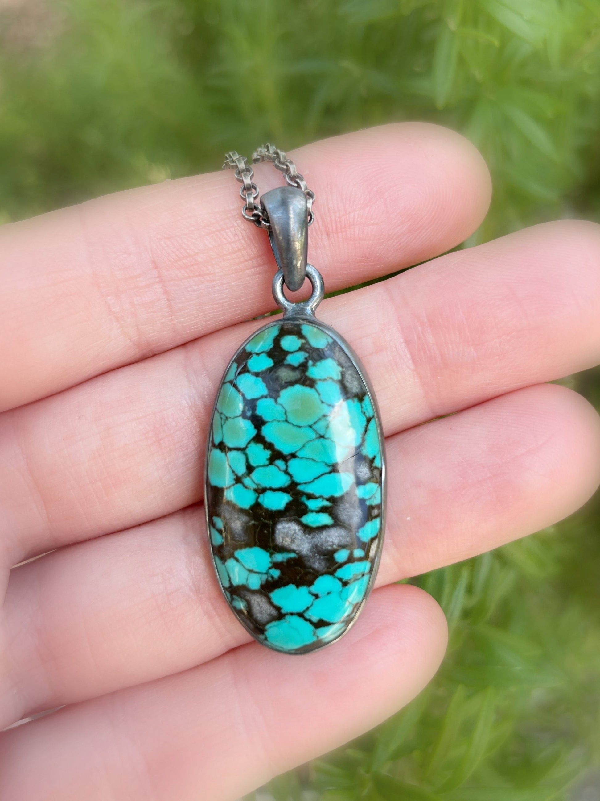 minimalist turquoise necklace pendant