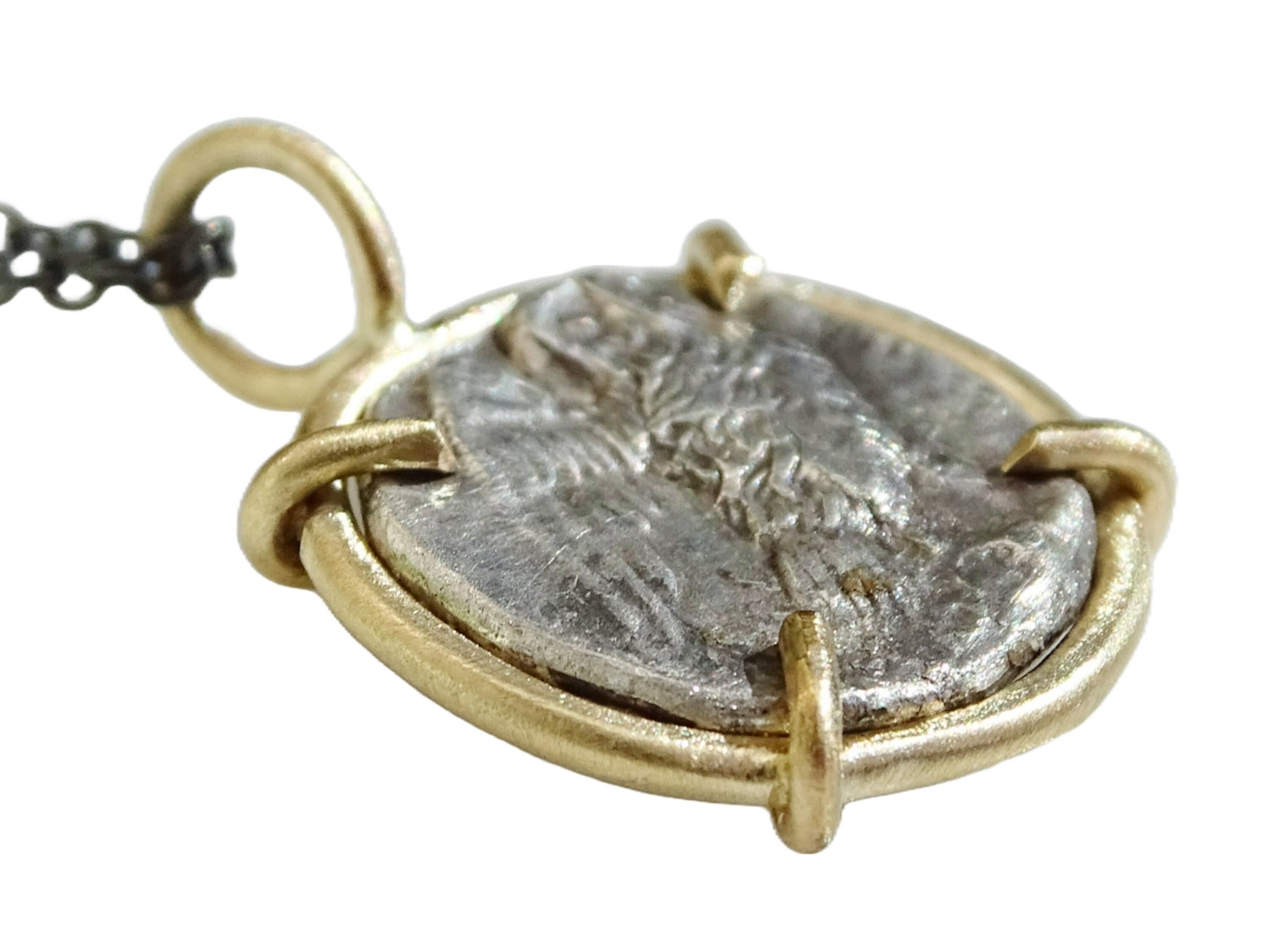 silver owl of athena drachm coin pendant