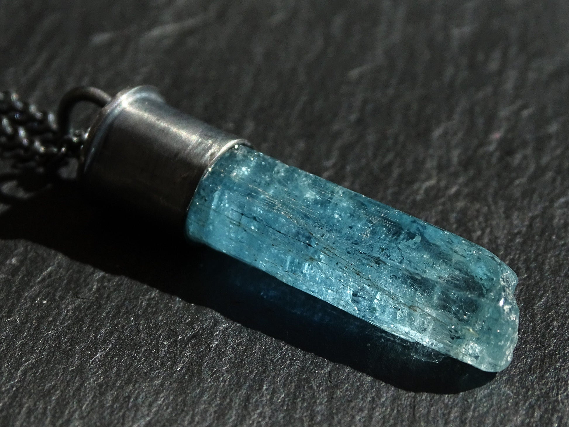 real aquamarine pendant necklace