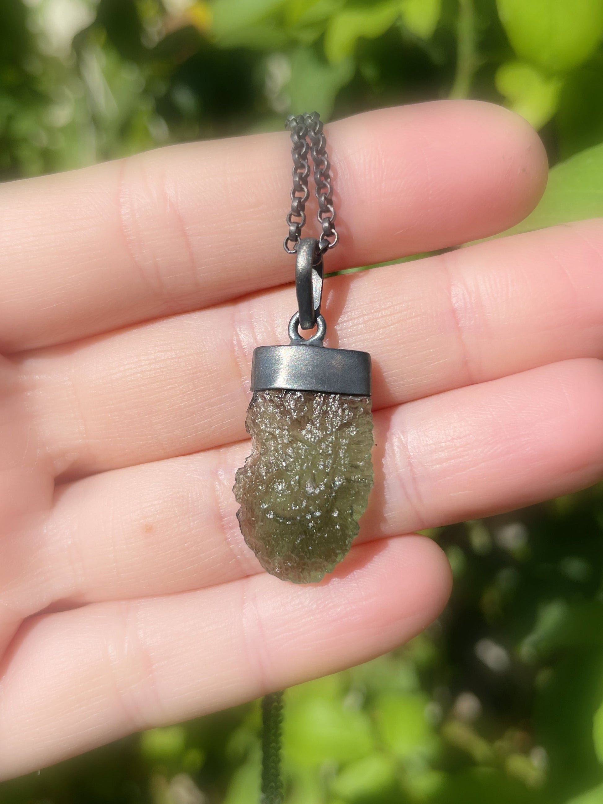 moldavite necklace, Moldavite pendant