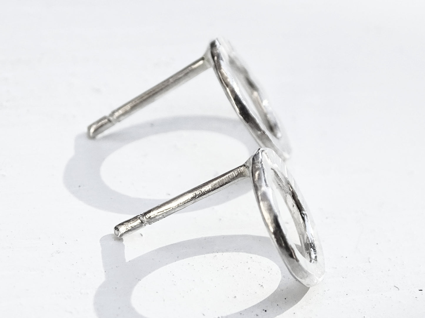 hammered silver earrings