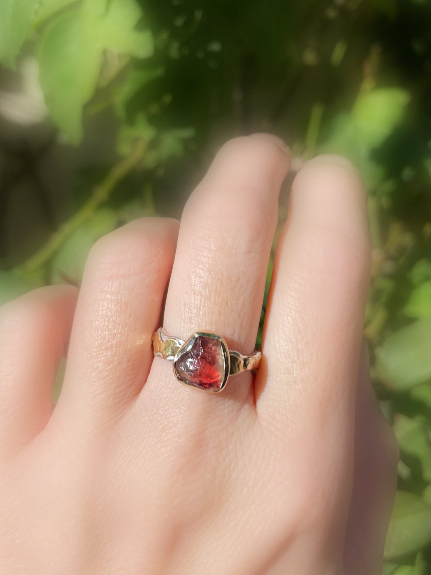 Oregon sunstone ring in 14k gold and sterling silver - CrazyAss Jewelry Designs