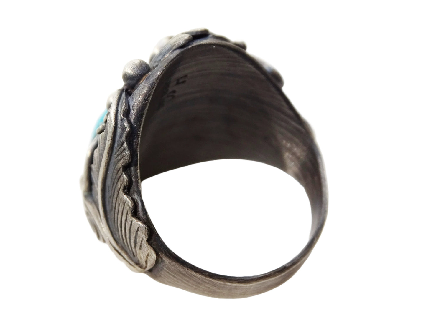 Henry sam turquoise ring silver, mens turquoise ring black silver, large mens silver ring, Native American pawn jewelry, gift for her - CrazyAss Jewelry Designs