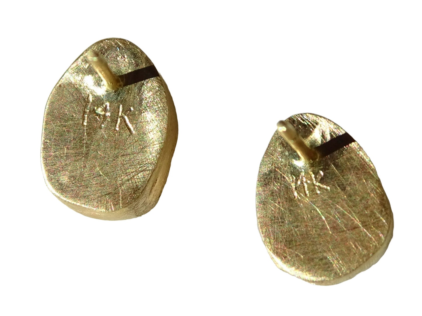 raw black diamond earrings in 14k gold - CrazyAss Jewelry Designs