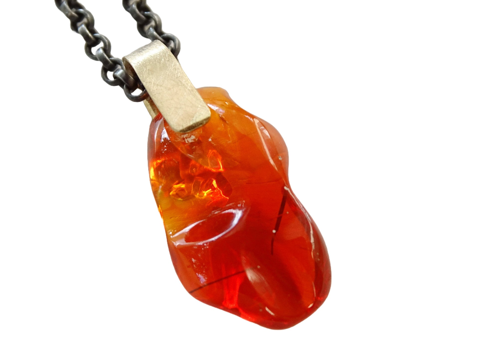 red fire opal pendant