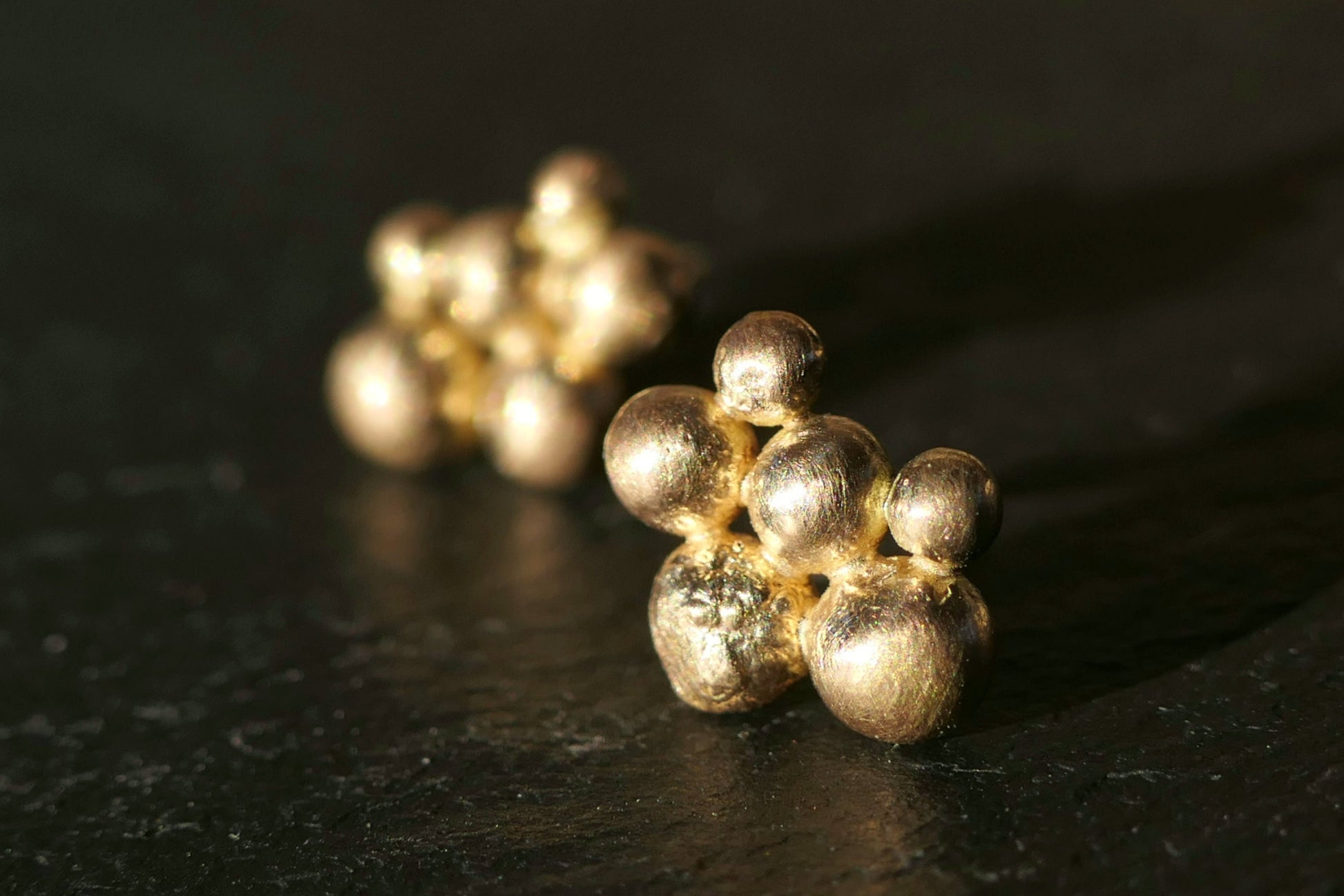 granule gold stud earrings