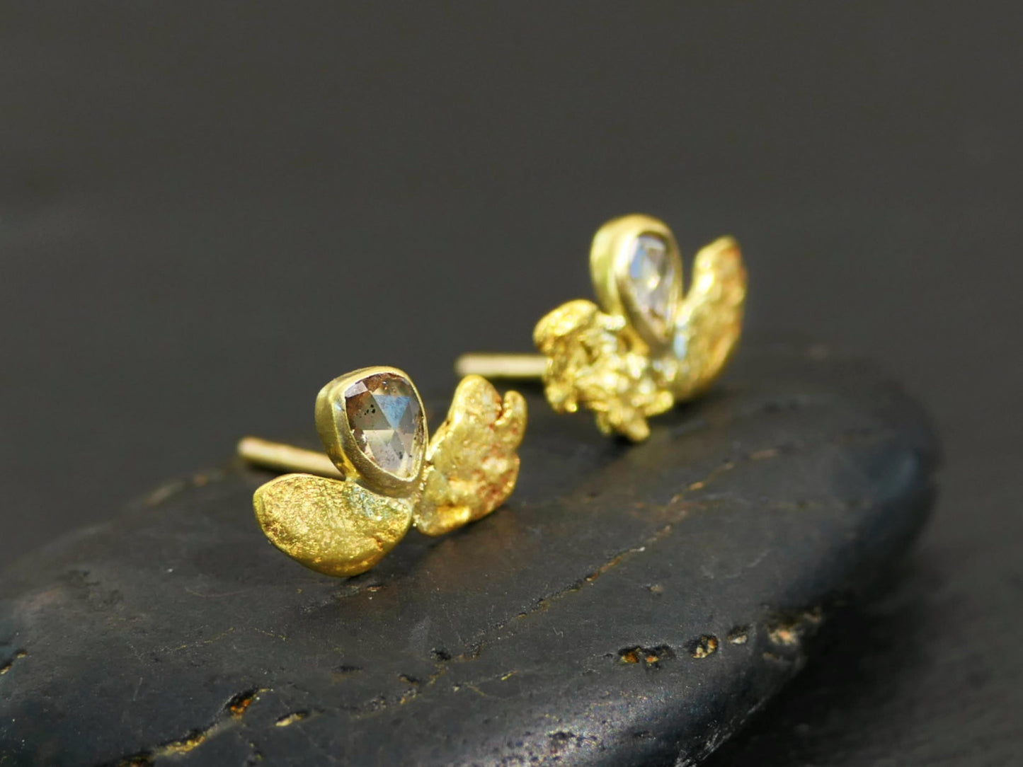 Natural Gold nugget earrings