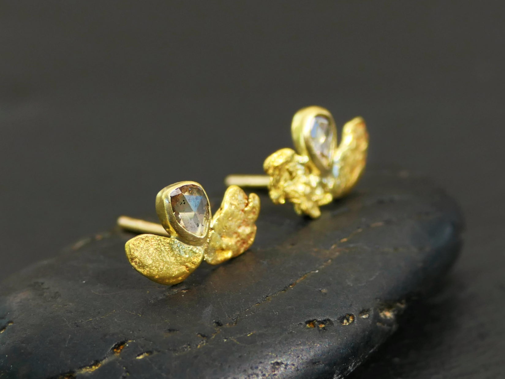 Natural Gold nugget earrings