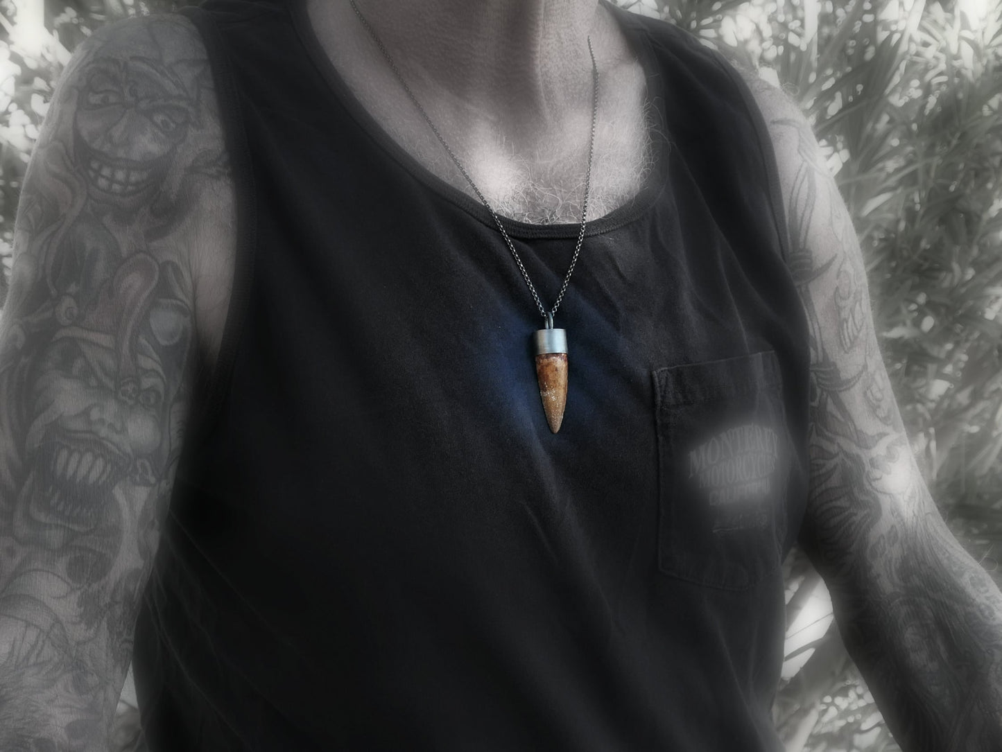 real Spinosaurus tooth necklace for men
