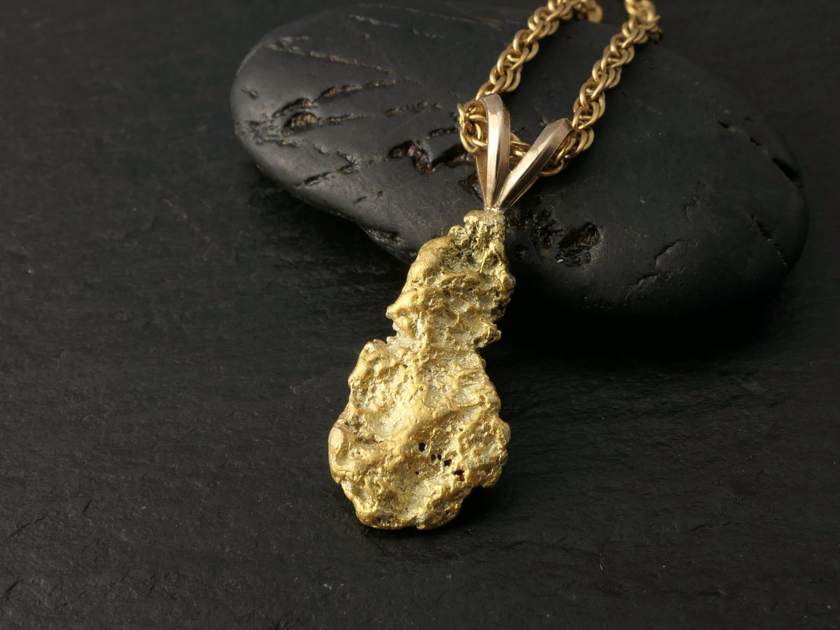 Alaska Natural Gold nugget pendant