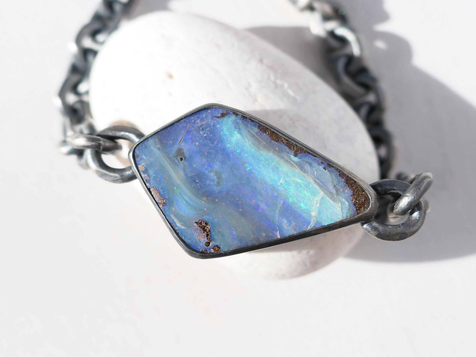 Sterling Silver Boulder Opal Bracelet