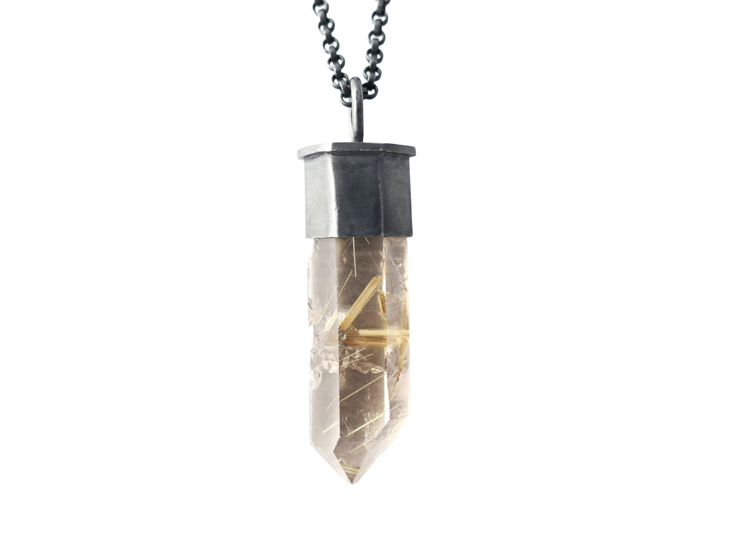 star rutile smoky quartz crystal