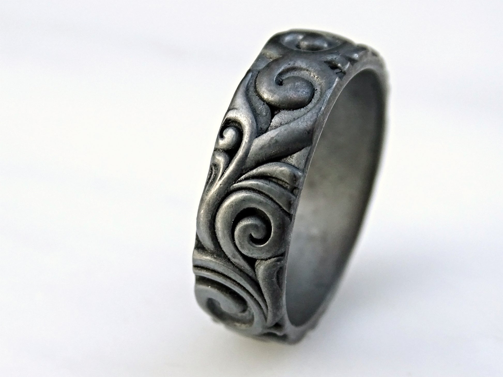 sculptural black sterling silver ring