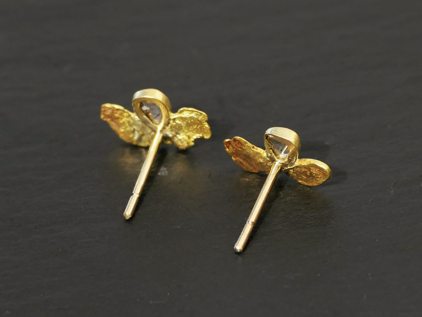 Gold nugget earrings gold nugget studs
