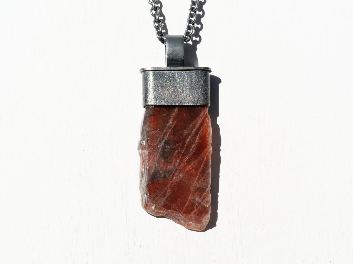 Genuine Purple Haze Sunstone Gemstone Necklace for men