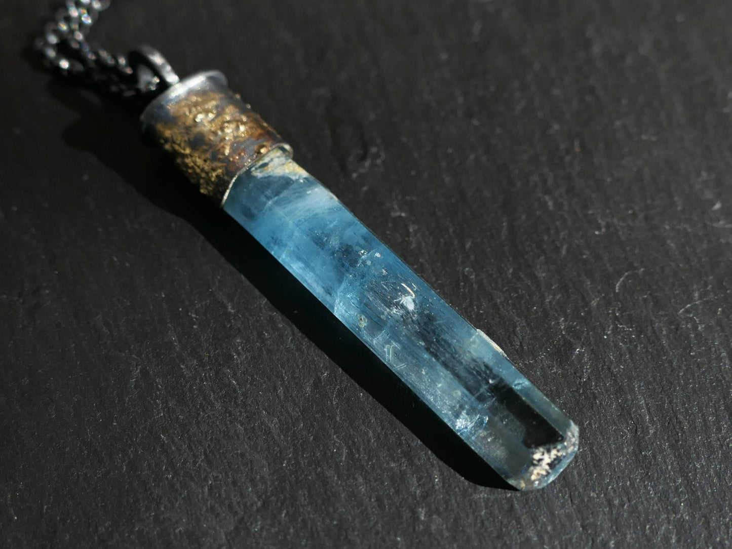 Vietnam aquamarine crystal necklace