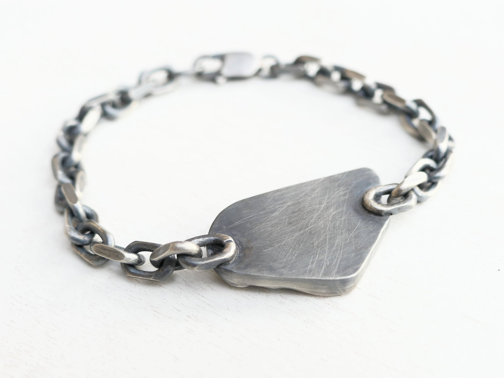 Dark silver Turquoise Nugget Bracelet