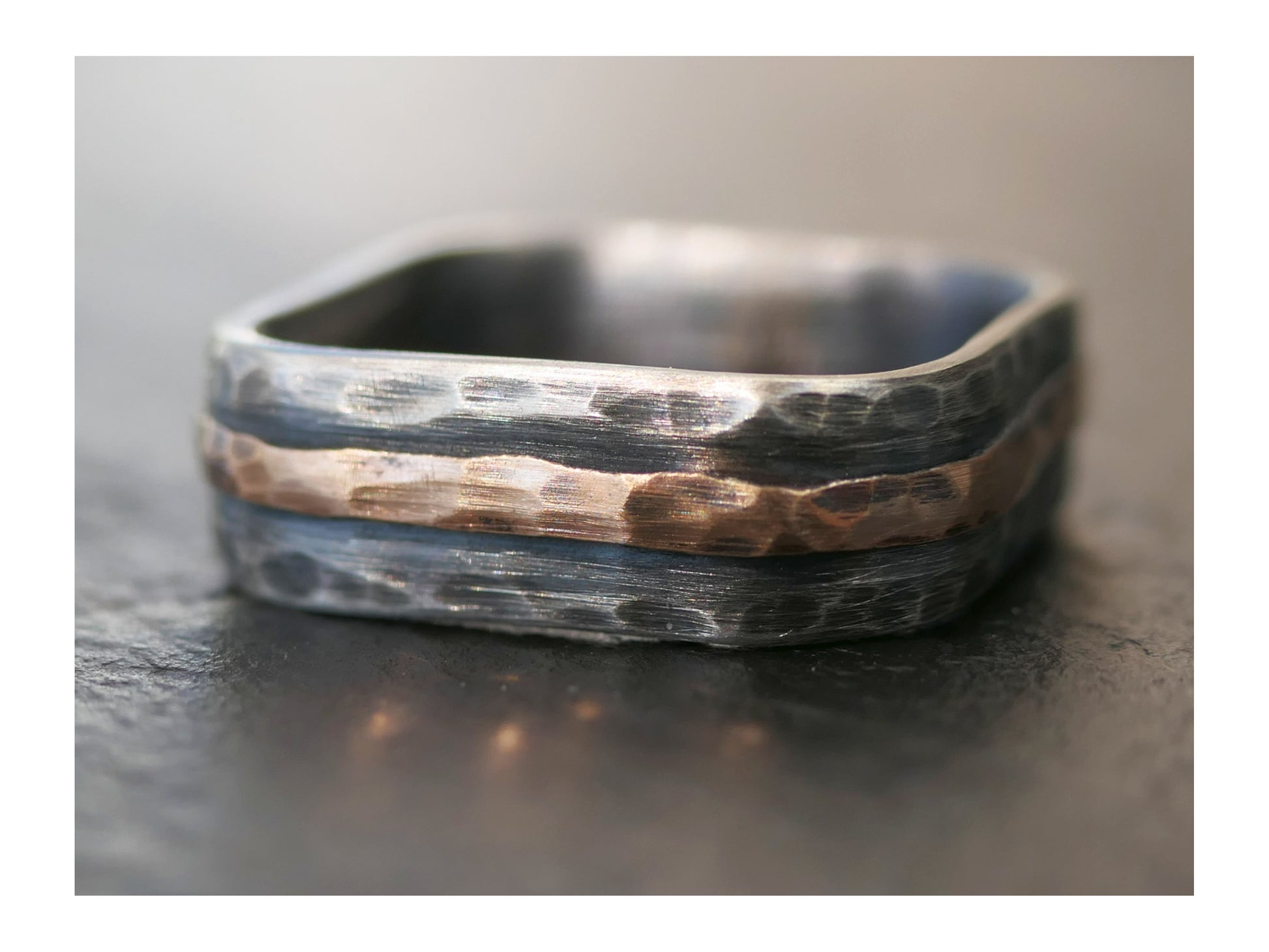 mixed metal square ring