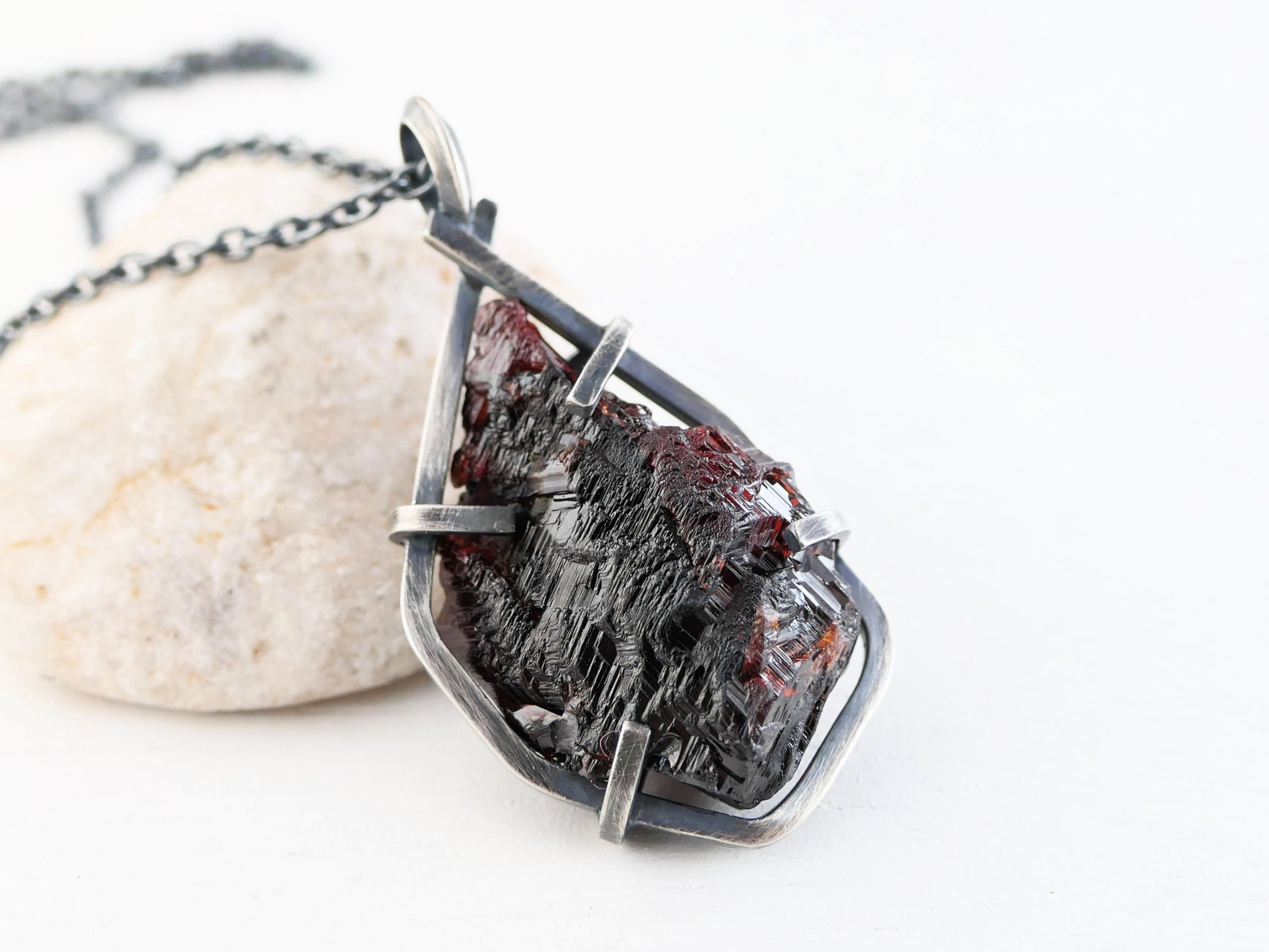 natural etched garnet crystal Brazil