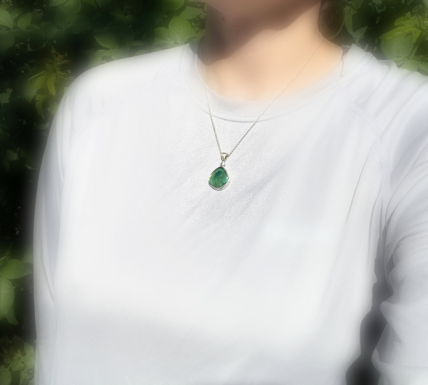 silver tourmaline pendant necklace