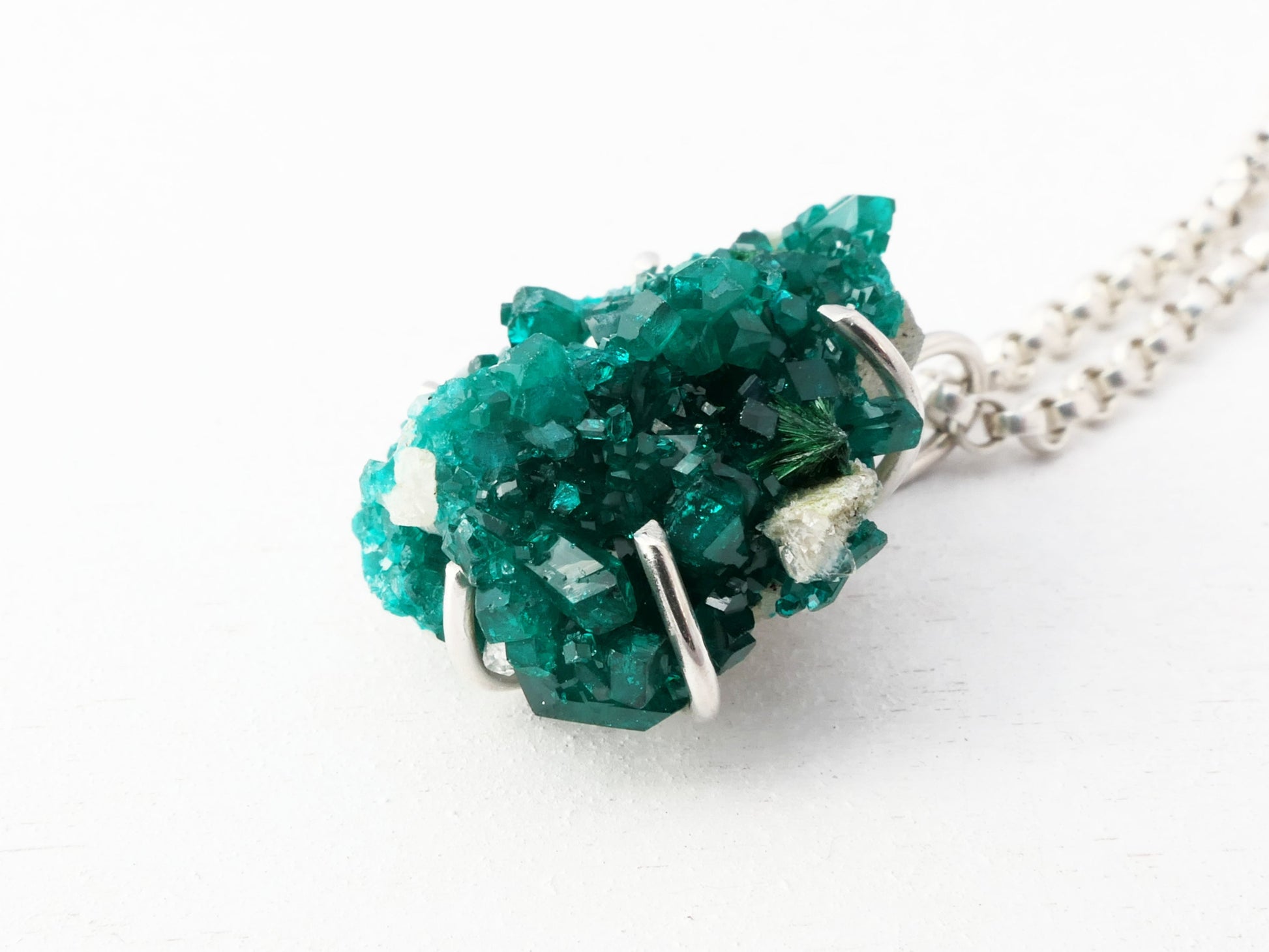 dioptase crystal pendant 